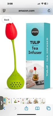 Infusor de té de tulipán OTOTO OT899 - verde y rojo Foto 1 de 4