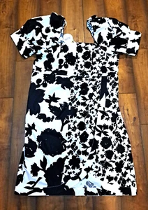 NWT Christopher Rogers Target 2020 Black White Floral Dress 28-30W Party Bold - Picture 1 of 7