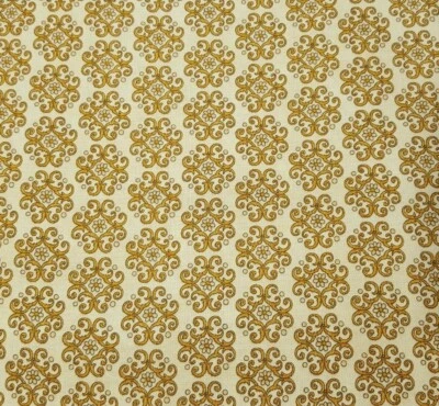 In Bloom BTY Dan Morris Quilting Treasures Brown Filigree Medallions on Beige - Image 1 of 3