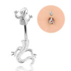 Stainless Steel Lizard Navel Belly Button Ring Bar Women Body Piercing Jewelr-xz