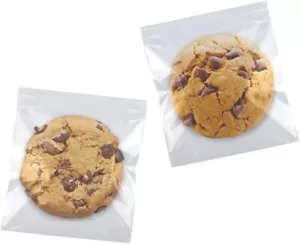 Cookie Bags Self Sealing Cellophane Bags with Seal, 5x6 Inch Clear 100 Pcs Plast - Picture 1 of 6