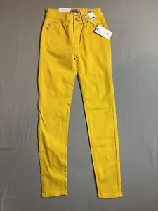 Judy Blue Jeans Women 0/24 Gold Yellow High Waist Skinny Slim Fit Stretch NWT - Picture 1 of 10