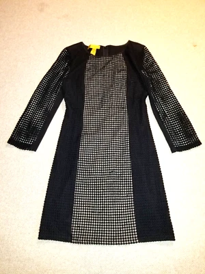 Vestido Mujer-CATHERINE MALANDRINO-negro/beige encaje/crochet transparente brazo forrado-XL Foto 1 de 4