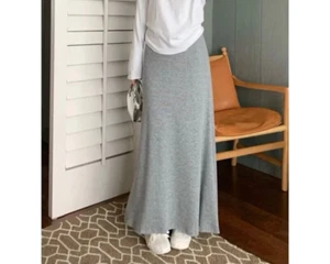 Stretchy Flat-Waisted Long Straight Skirt, Easy to Match - Picture 1 of 3