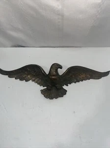 Vintage Messing Kupferton American Eagle Außen Wanddekor Plakette Flügel Spread 18 Zoll - Bild 1 von 6