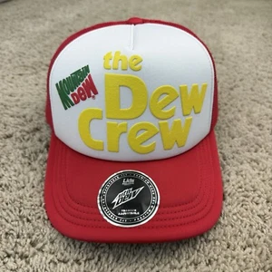 Mountain Dew Hat The Dew Crew Trucker Foam Mesh Snapback Lids Exclusive Red Cap - Picture 1 of 8