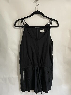 Mono Lou Gris Cordón Negro Cuello en V Bolsillos con Cremallera Talla S Foto 1 de 4