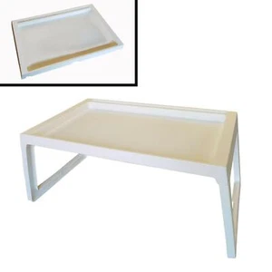 LAPTOP FOLDING LAP TRAY TABLE (WHITE) DINNER TRAY computer bed meals desk boat - Picture 1 of 1