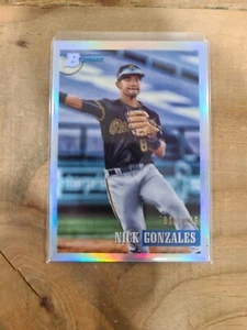 Nick Gonzalez Chrome Refractor, 2021 Bowman Heritage, #018/199, Pirates - Foto 1 di 6