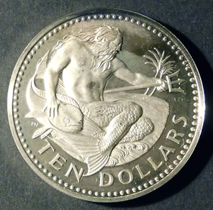 1974 Barbados silver 10 Dollars $10 ***PROOF***Nice collectable condition*** - Picture 1 of 2