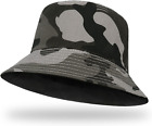 Bucket Hats Men - Bucket Sun Hats for Men Summer Camo Bucket Hat Cotton Fisherma
