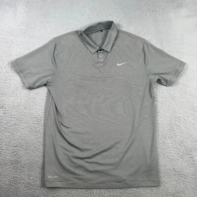 Camisa polo de golf Nike Tiger Woods Collection para hombre mediana Dri-Fit rayas grises Foto 1 de 4