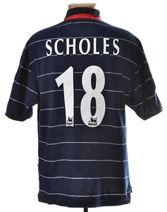 Manchester United 1999/2000 Auswärts Fußball Trikot Größe L Erwachsene #18 Schulen - Bild 1 von 7