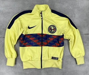nike club america zip up jacket youth one size fits all yellow soccer sports - Picture 1 of 11