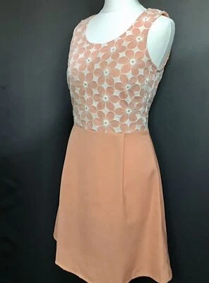 Yumi Orange Floral Size UK8  Skater A line Dress Lace Embroidered Summer - Image 1 of 4