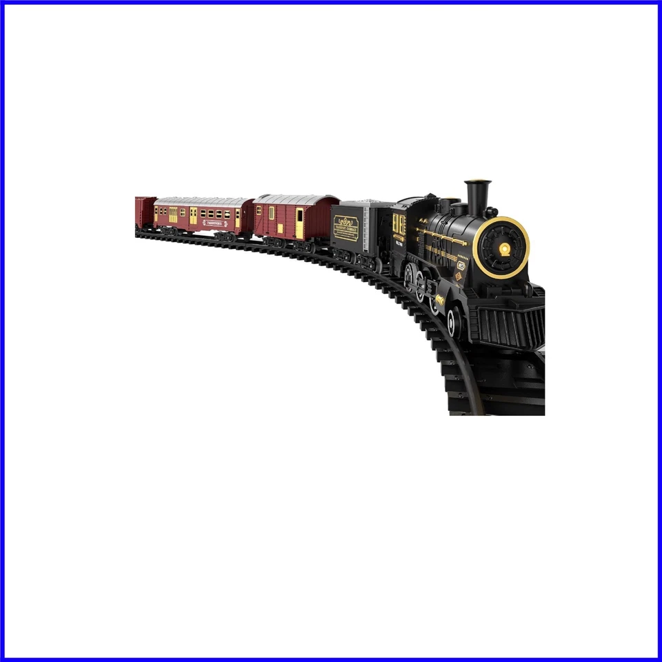 All-in-One Train Set for Kids: Classic Steam Locomotive with Carriage & Tracks - Image 1 of 4