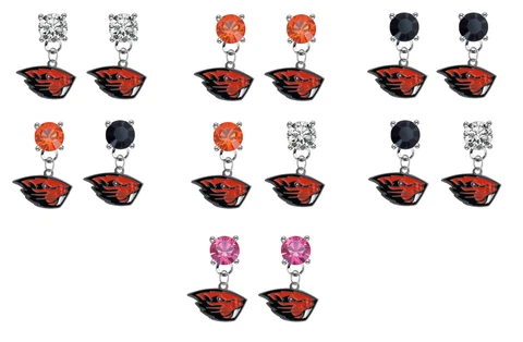 Oregon State Beavers Crystal Bling Earrings Stud Post Dangle - Pick Colors Cover
