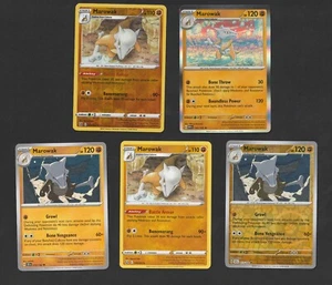 Marowak Pokemon Card Collection Set of 5 English Cards Rare Holo 151 Fightning - Picture 1 of 1
