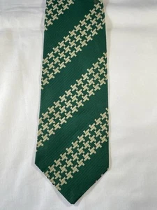 Corbata volquete vintage años 70 - pata de gallo verde/crema - corsetti conde - Imagen 1 de 5