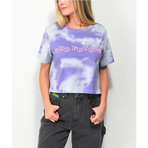 Odd Future Outline Purple Cloud Wash Crop Top Small Skater Zumiez Preppy Punk - Picture 1 of 8