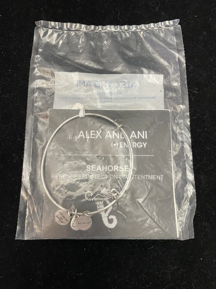 Alex and Ani морской конек браслет (+энергия) Rafaelian серебро новый с Ярлыками - Изображение 1 из 3