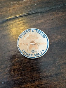 Vintage Karton Milch Flaschenverschluss "Robert E. Preuss Rohmilch" - Bild 1 von 1