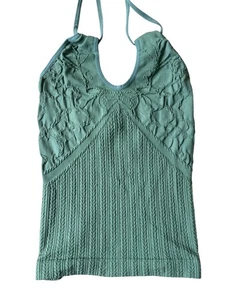 Y2K Nell Jeans Camisole Tank Top Womens OS Pastel Green Solid Textured Soft Girl - Picture 1 of 6