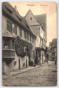 Antique Postcard Büdingen Germany Schlossgasse Street Scene - Picture 1 of 2