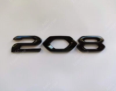 Gloss Black Car Front/Rear Badge Emblem for Peugeot 208 GT 19- P21 Dechrome - Image 1 of 3