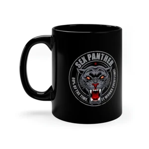 Taza de café negra Sex Panther Real Bits Of Panther 11 oz - Imagen 1 de 7