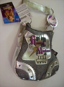 Hannah Montana Purse Handbag Girls Guitar Denim Foil Chain Black New - Picture 1 of 4