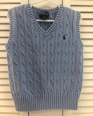 Ralph Lauren Polo Talla 5 Azul Pálido Suéter Chaleco Pull Over Foto 1 de 4