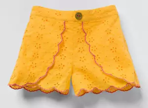 MATILDA JANE Enchanted Garden Ramona Yellow Tulip Front Embroidered Shorts 4 NWT - Picture 1 of 4