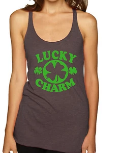 Camiseta sin mangas vintage Lucky Charm trébol irlandés bebedor St Patricks día triple mezcla - Imagen 1 de 3