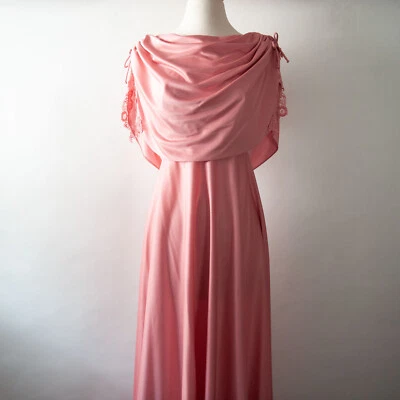 Vintage 1970s Handmade Grecian Floor Length Gown Prom Bridesmaid Dress 25" Waist - Image 1 of 4