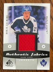 2010-11 BORJE SALMING UD SP GAME USED AUTHENTIC FABRICS JERSEY CARD #AF-BS LEAFS - Picture 1 of 2