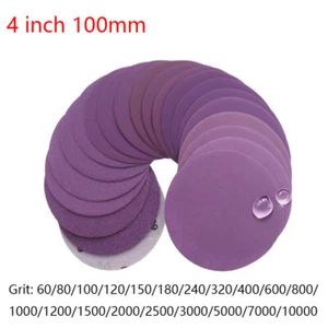 100mm Wet and Dry Sanding Disc 4 inch Sandpaper Hook and Loop Pads 60-10000 Grit - Picture 1 of 24