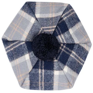 Bannockbane Grey Tartan Brushed Wool Tam Hat Made In Scotland By Lochcarron - Picture 1 of 2