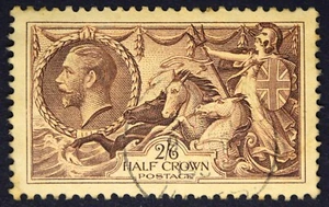 GB SG450 KGV 1934 2/6 Chocolate Brown Seahorse,, Fine Used - Picture 1 of 2