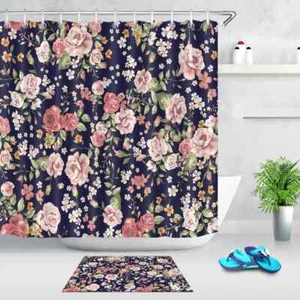 Revestimiento de cortina de ducha de poliéster impermeable para baño Flower World resistente al agua - Imagen 1 de 8