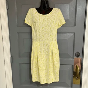 Robert Rodriguez Yellow White Lace Overlay Cap Sleeve Short Dress Romanic Girly - Picture 1 of 9