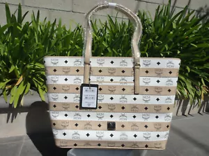 MCM Monogramm SPOT VISTETO MITTLERE TASCHE TASCHE, Reißverschluss oben, Schwarz oder beige UVP $ 895 - Bild 1 von 35