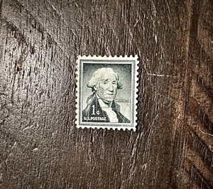 1954 1 Cent Washington Stamp With Cancellation Altering His Face - Picture 1 of 2