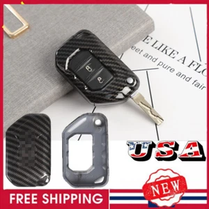 Carbon Fiber Car Key Case Cover For Jeep JL Wrangler Jeep JT Gladiator 2018-2021 - Foto 1 di 5