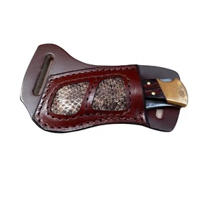 Custom Leather Knife Sheath Fits Buck 110/112 Pocket Knife, Folding Knife Holder - Picture 1 of 5