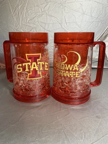(2) NCAA Iowa St  Cyclones College Gameday 16 Ounce Plastic Freezer Mug Cover