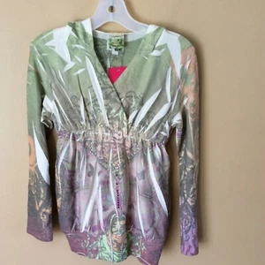 NWT Julies Closet Girls Hooded Sweater Made in the USA Stamp Dye Size L 12/14 - Picture 1 of 6
