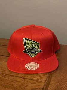New Jersey Nets Mitchell & Ness Hat Reverse Grinch Team Snapback HWC Red Cap NWT - Picture 1 of 7