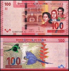 Bolivia 100 Bolivianos (1986) 2018, UNC, P-251, Suffix A - Picture 1 of 3
