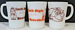 Inch High Private Eye Braveheart 1973 Hanna Barbera Cartoon Promo Pyrex Glass x3 - Picture 1 of 21